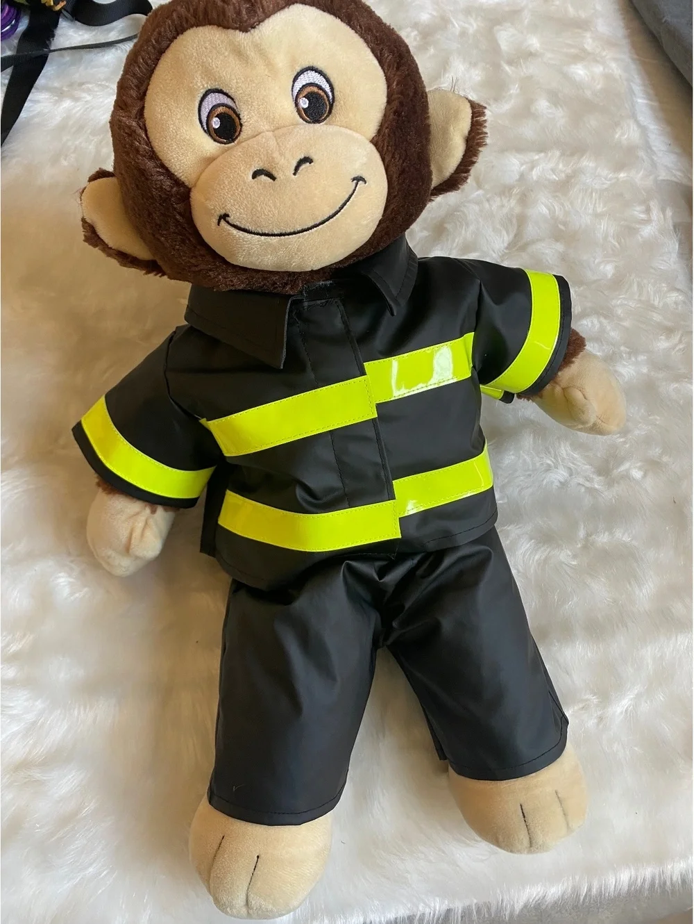 Build a Bear Plush Monkey Firefighter Outfit with Reflective